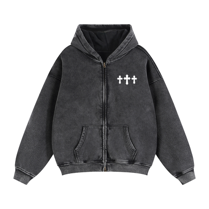 Tres Cruces Heavyweight Zip-Up Hoodie