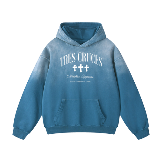 Tres Cruces Heavyweight Sunfade Oversized Hoodie