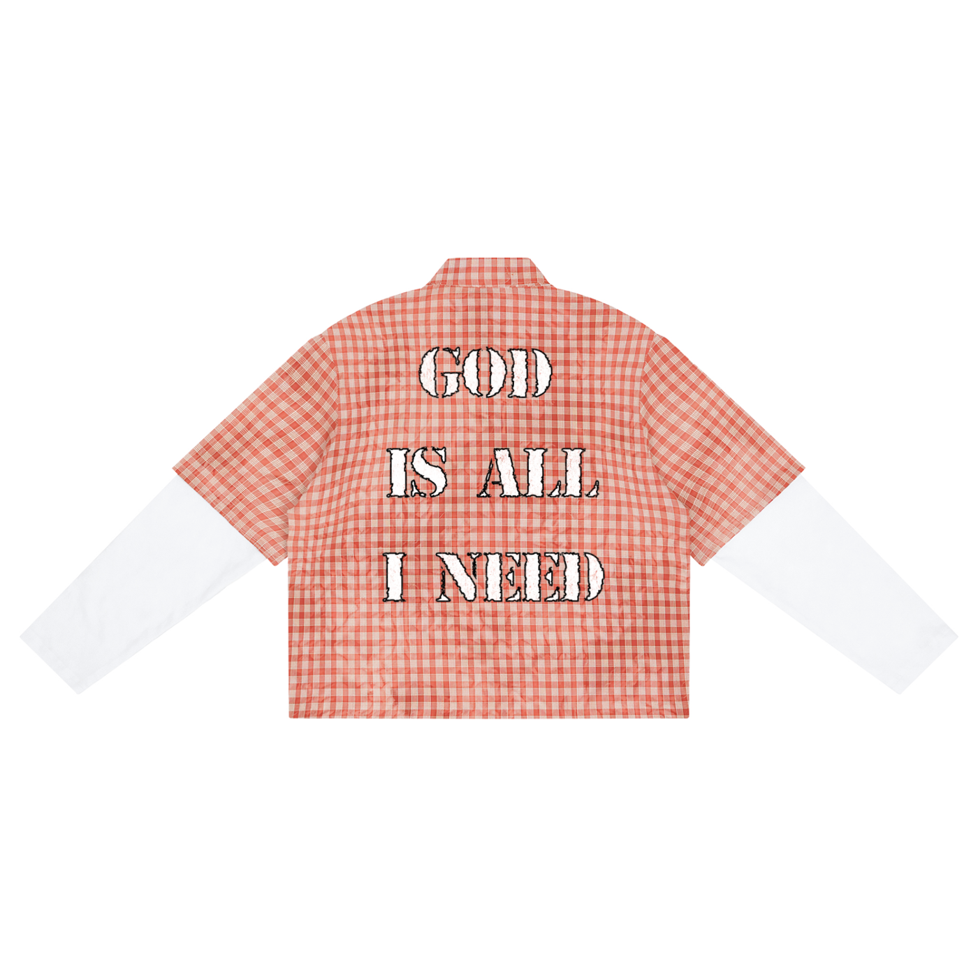God Is All I Need Vintage Plaid Sleeved Shirt