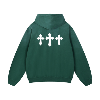 Tres Cruces Heavyweight Sunfade Oversized Hoodie