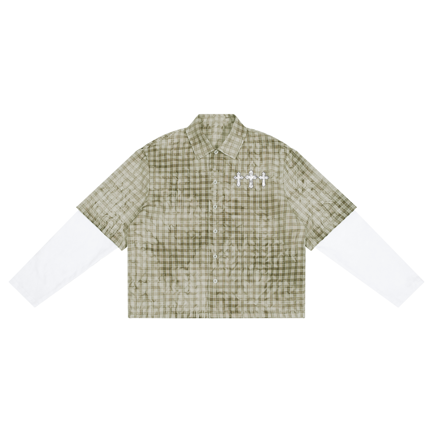 God Is All I Need Vintage Plaid Sleeved Shirt