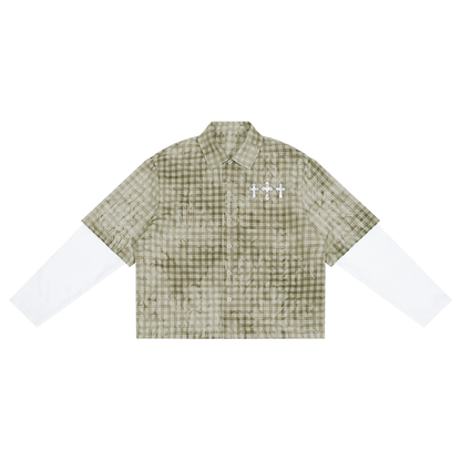 God Is All I Need Vintage Plaid Sleeved Shirt