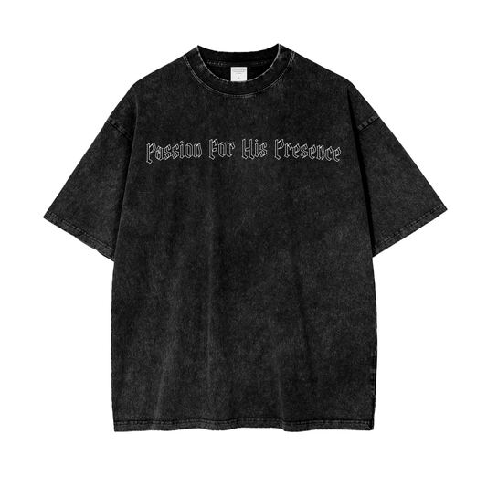 Passion For His Presence Oversized Snow Washed Tee