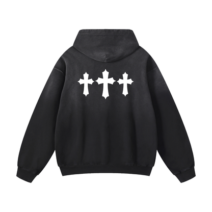 Tres Cruces Heavyweight Sunfade Oversized Hoodie