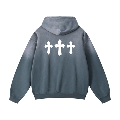 Tres Cruces Heavyweight Sunfade Oversized Hoodie