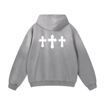 Tres Cruces Heavyweight Sunfade Oversized Hoodie