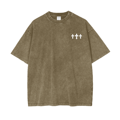 God Is All I Need Oversized Snow Washed Tee