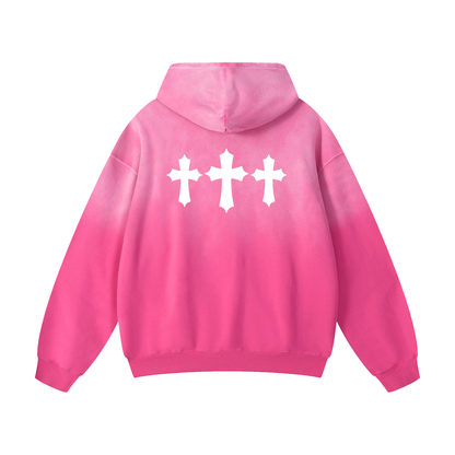 Tres Cruces Heavyweight Sunfade Oversized Hoodie