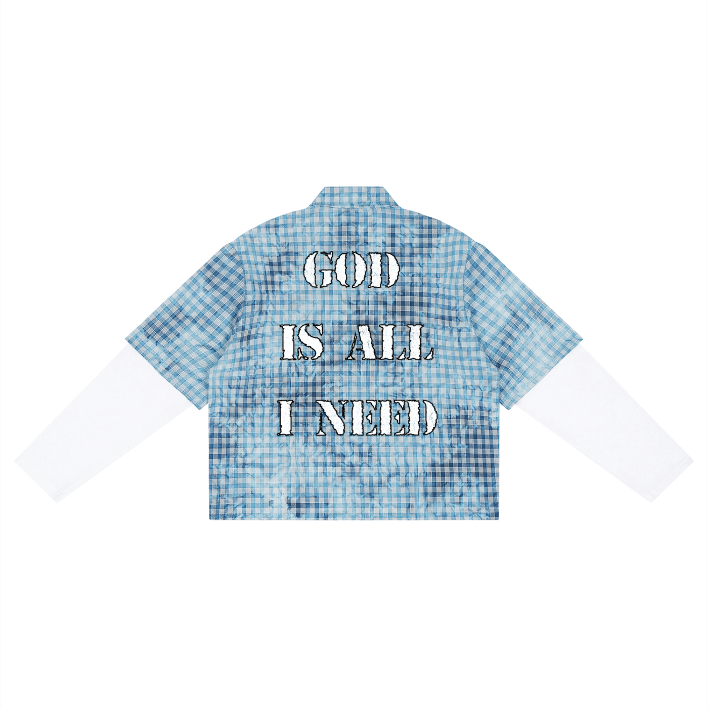 God Is All I Need Vintage Plaid Sleeved Shirt